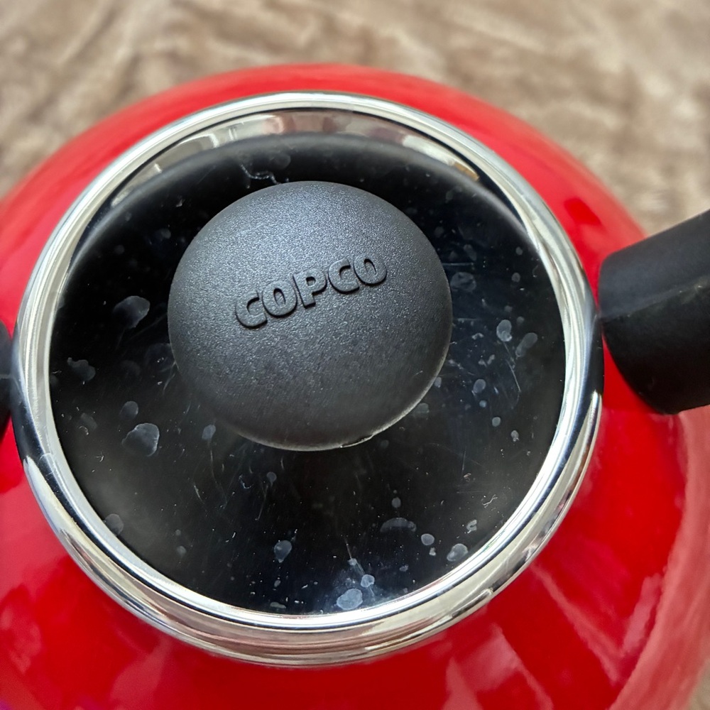 Copco Red Whistling Tea Kettle - Picture 2 of 5